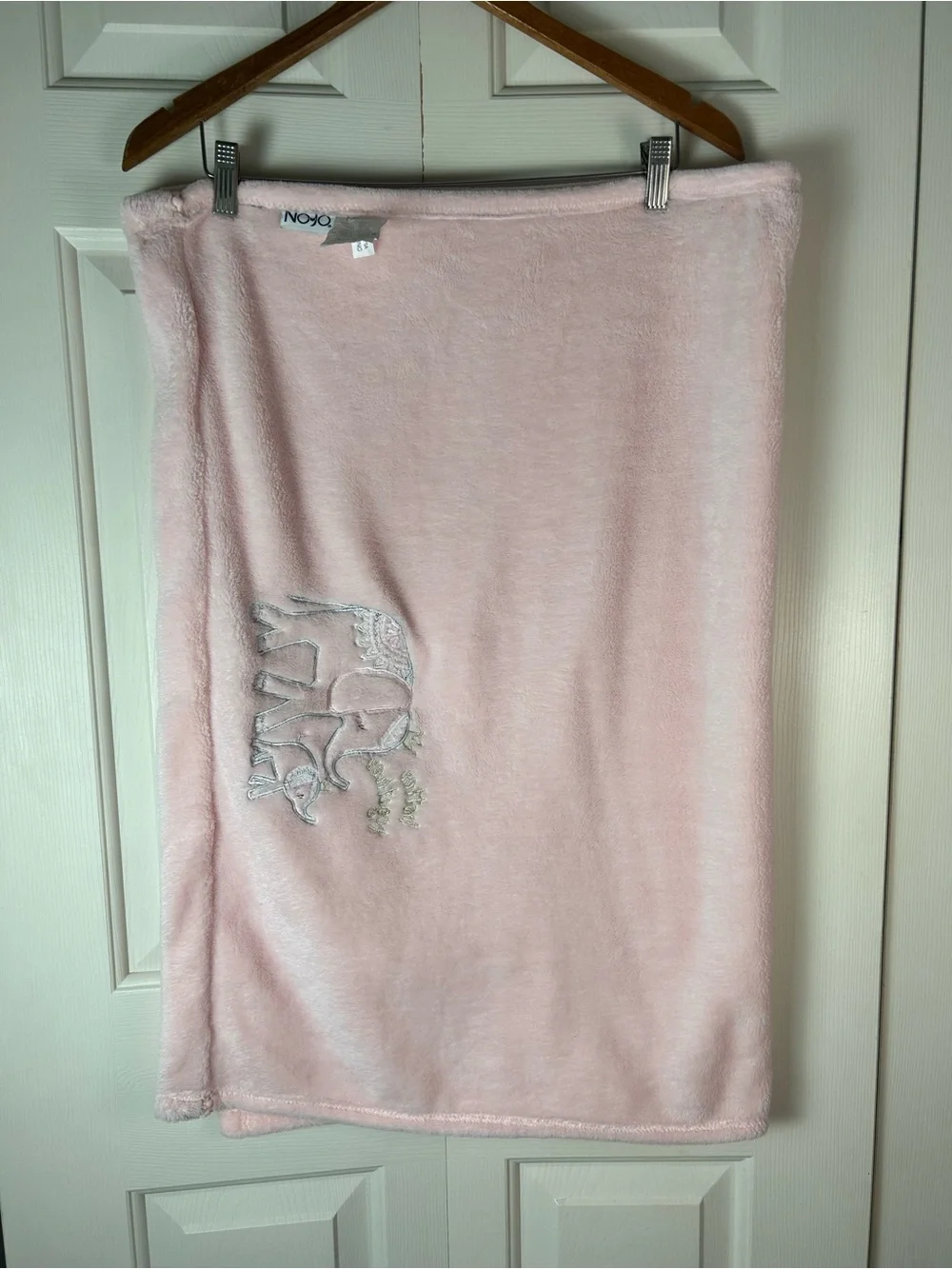 NoJo Better Together Elephant Mom & Baby Blanket Pink Gray Tiara Crown RARE HTF